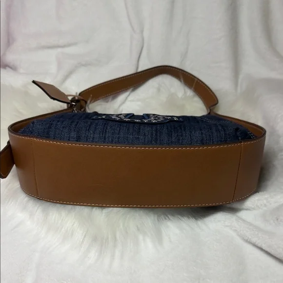 True Religion Blue and Brown Shoulder Bag - Picture 5 of 9